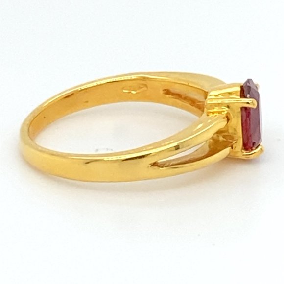 Ruby 1.42ct Solid 18K Yellow Gold Ring - Picture 5 of 7